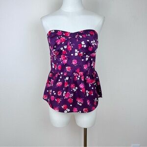 American Eagle Outfitters Shirt Womens Medium Strapless Floral Y2K Fairy Cottage